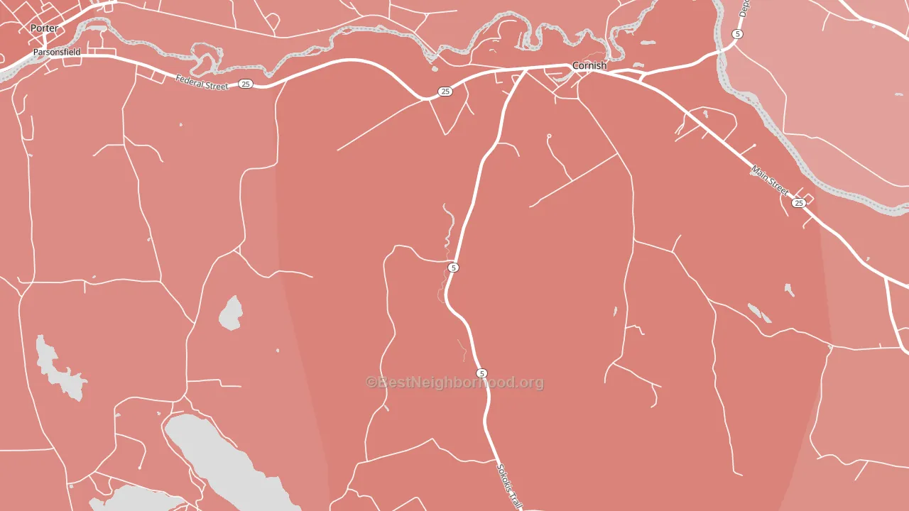 Durgintown, ME block-group political-lean map