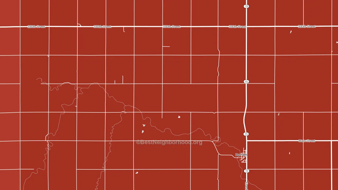 Durham, KS block-group political-lean map