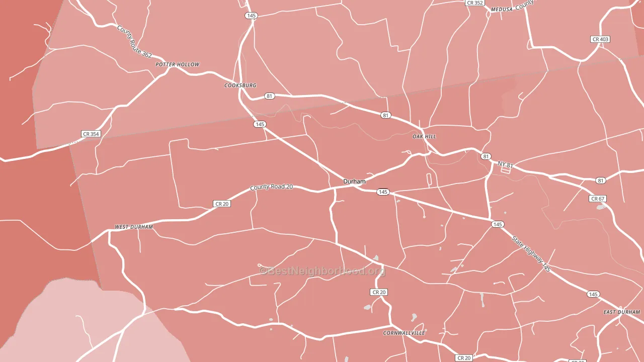 Durham, NY block-group political-lean map