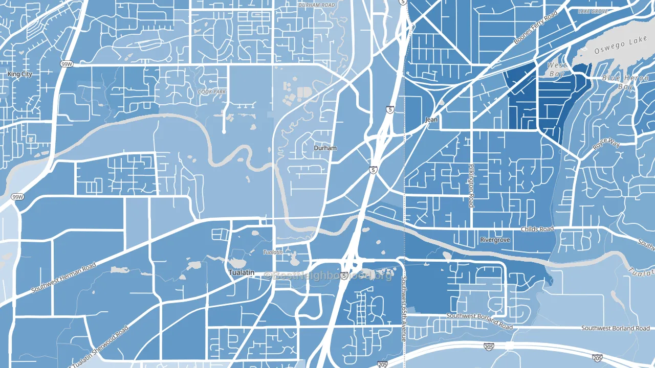 Durham, OR block-group political-lean map