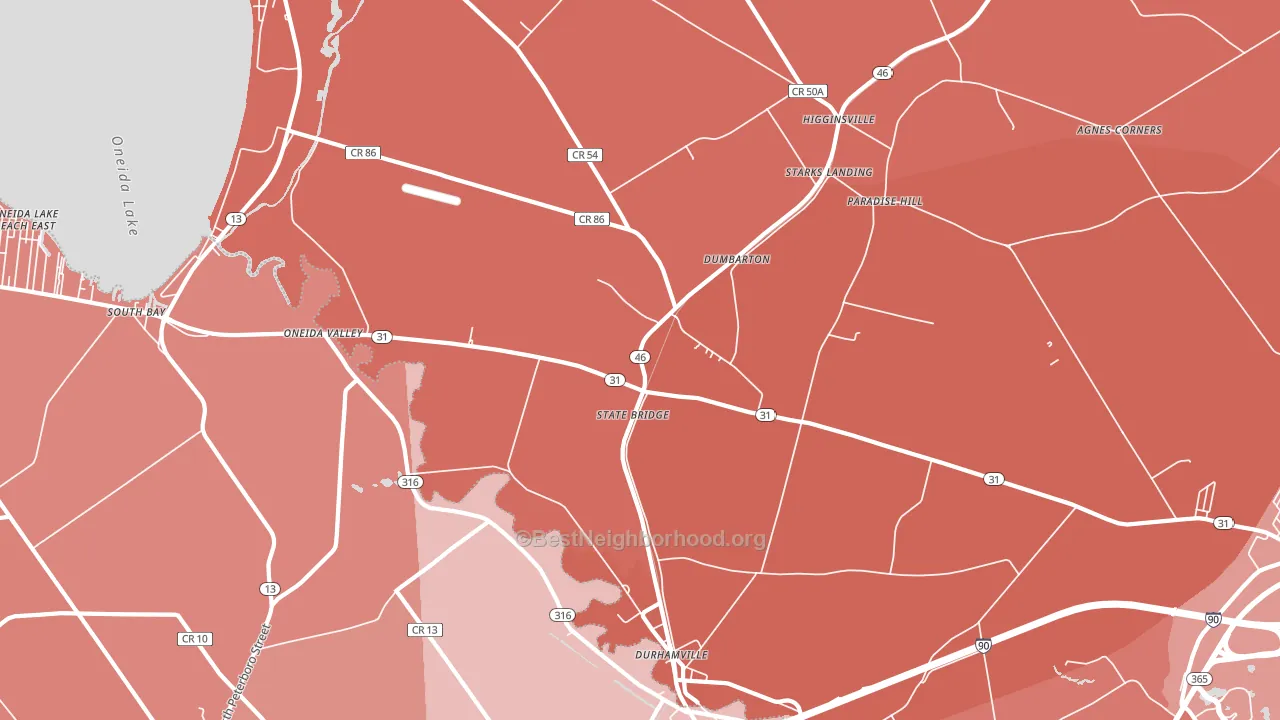 Durhamville, NY block-group political-lean map