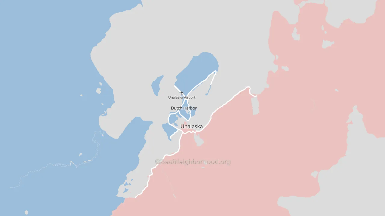 Dutch Harbor, AK block-group political-lean map