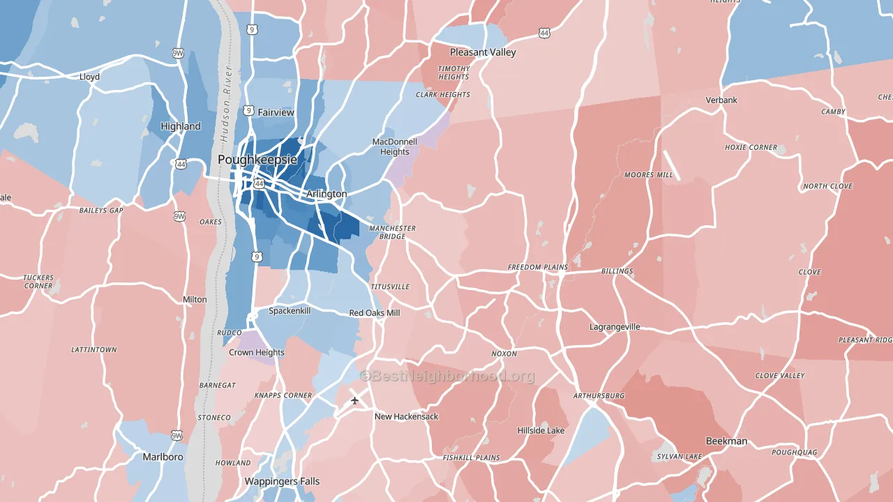 Dutchess County, NY block-group political-lean map
