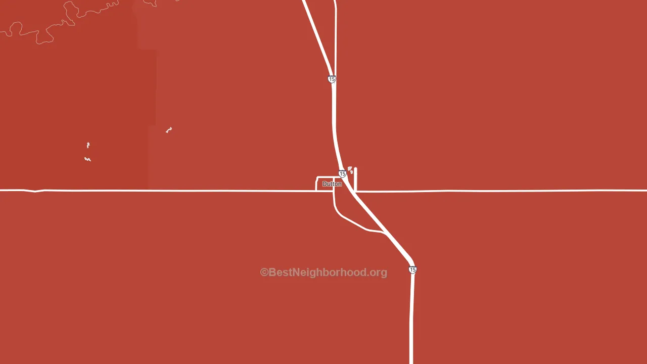 Dutton, MT block-group political-lean map