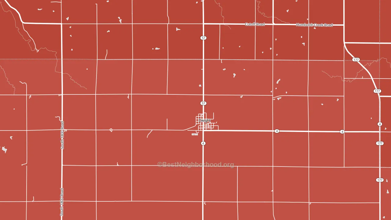 Dwight, KS block-group political-lean map