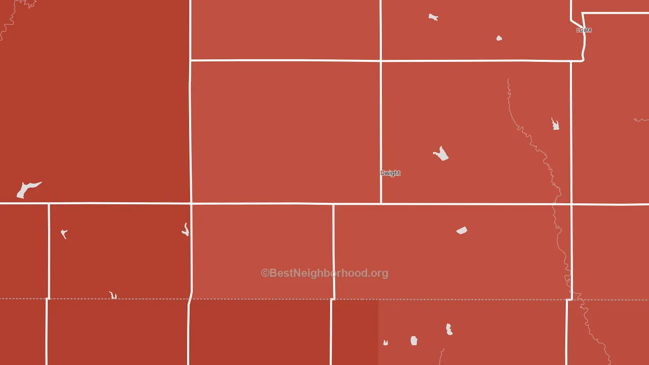 Dwight, NE block-group political-lean map