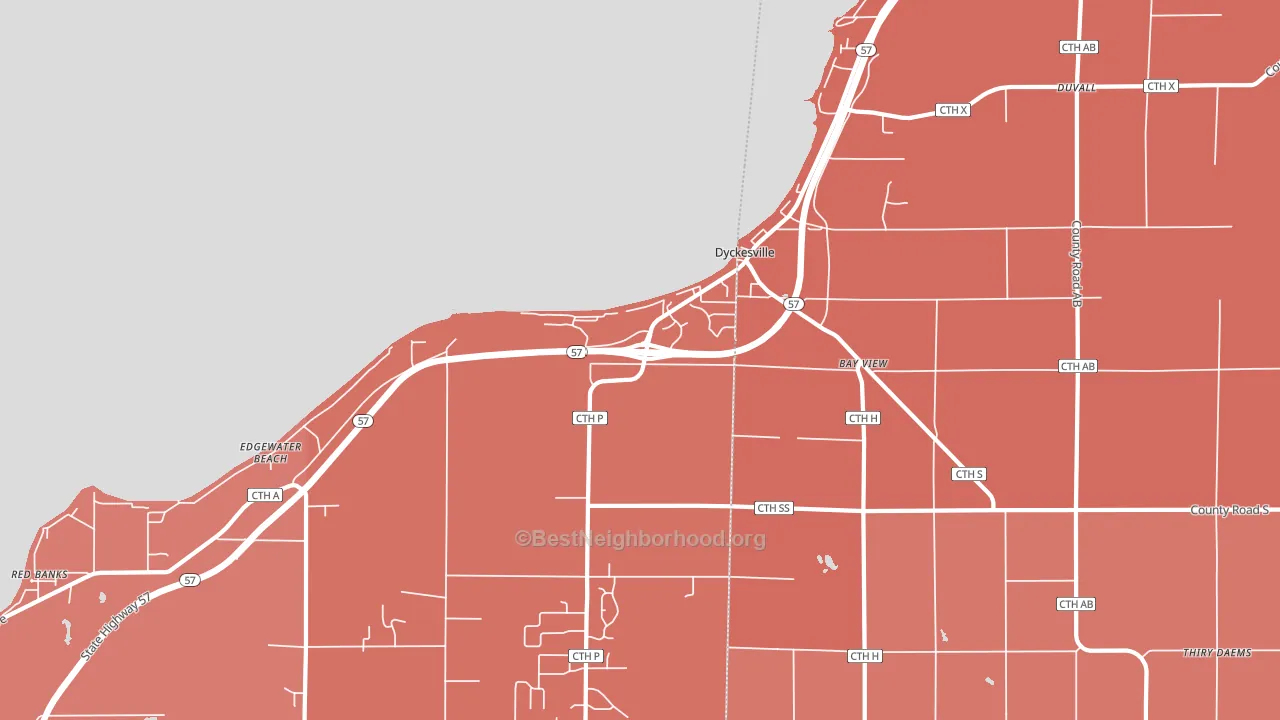 Dyckesville, WI block-group political-lean map
