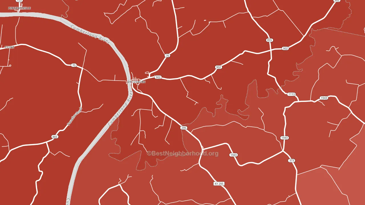 Dycusburg, KY block-group political-lean map