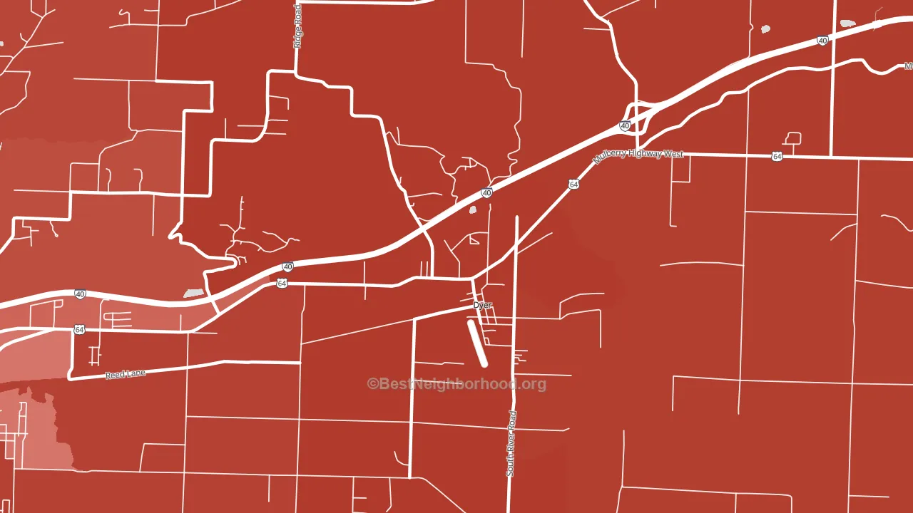 Dyer, AR block-group political-lean map