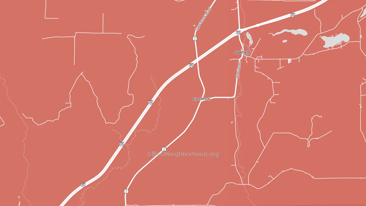 Dyer Brook, ME block-group political-lean map