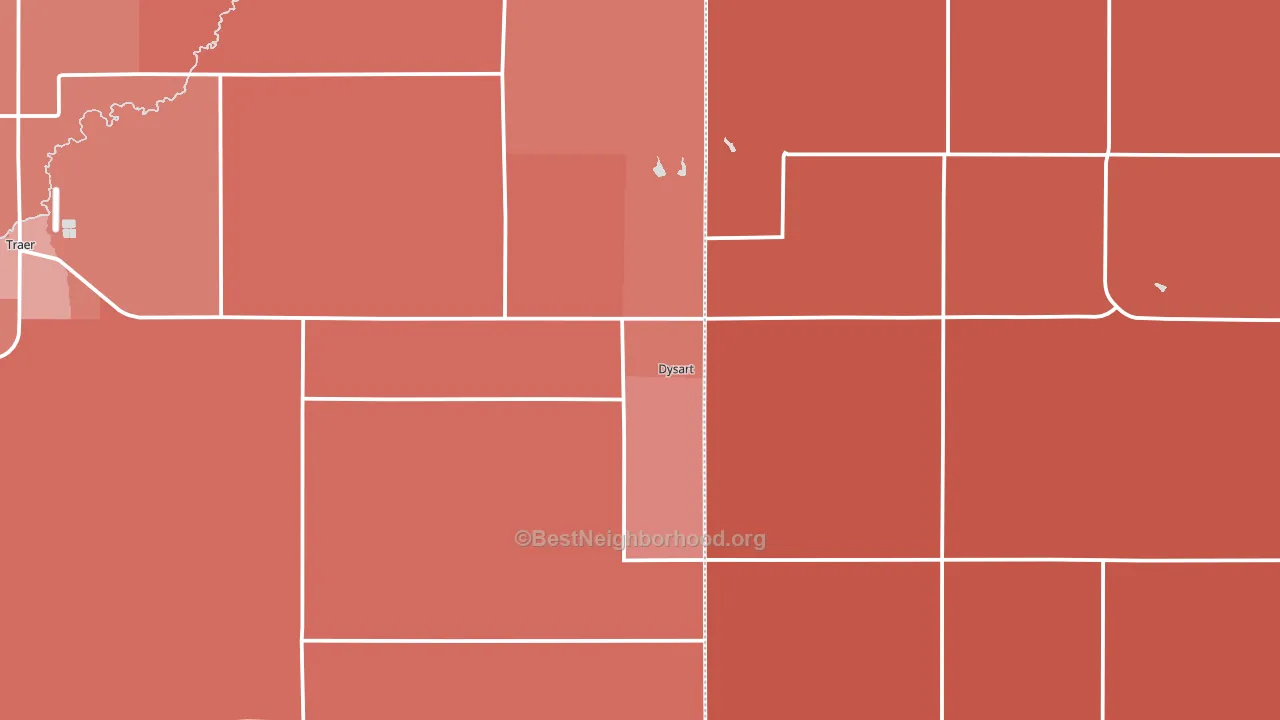 Dysart, IA block-group political-lean map