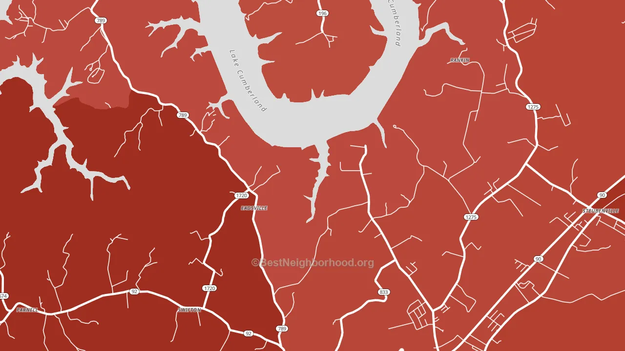 Eadsville, KY block-group political-lean map