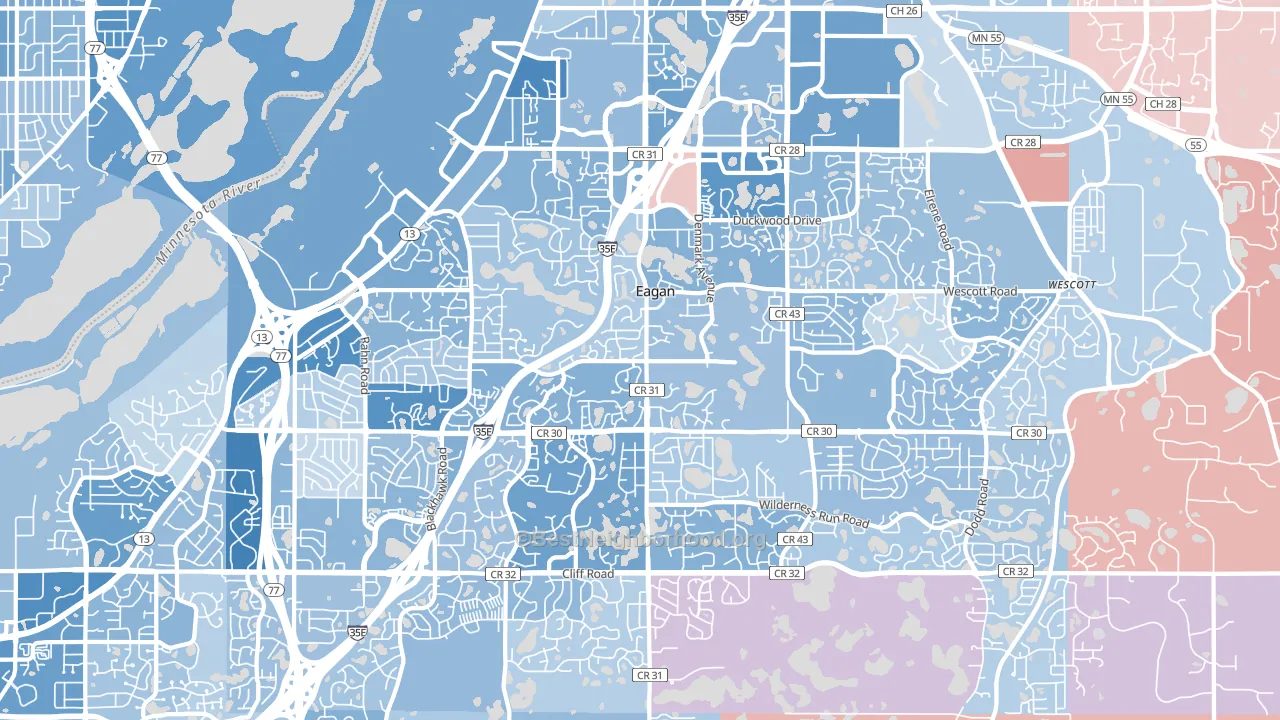 Eagan, MN block-group political-lean map