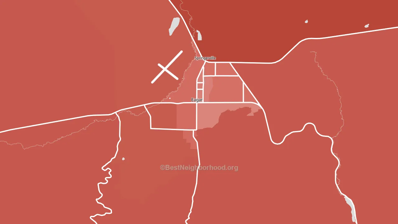Eagar, AZ block-group political-lean map