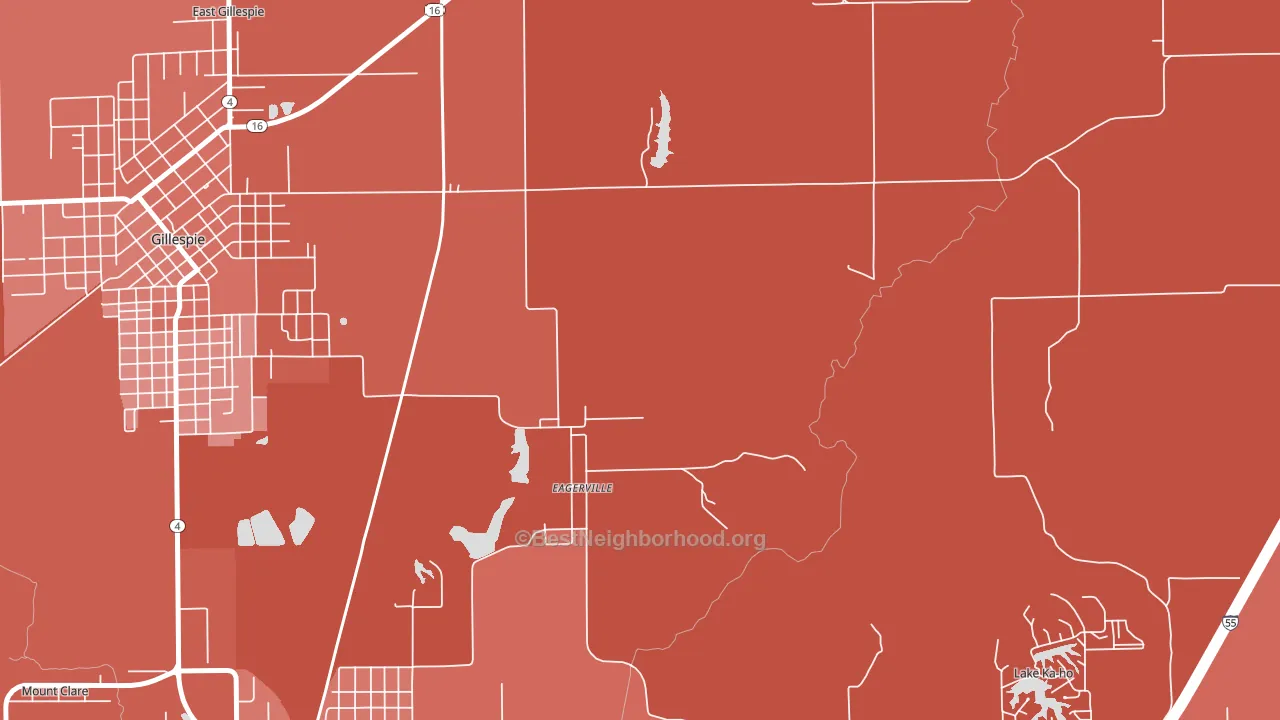 Eagarville, IL block-group political-lean map