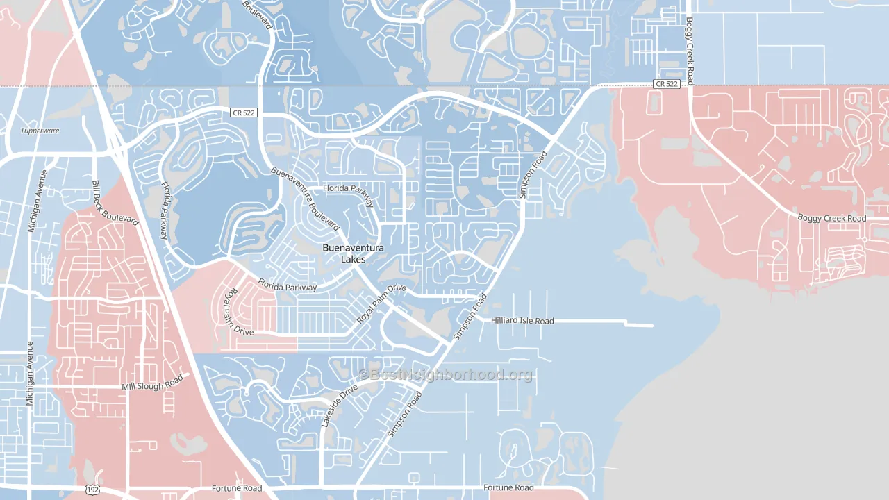 Eagle Bay, Kissimmee, FL block-group political-lean map