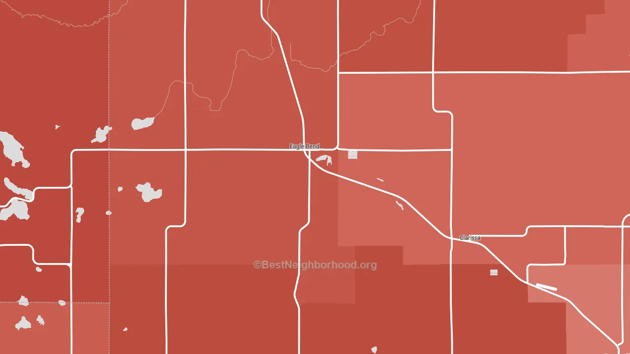 Eagle Bend, MN block-group political-lean map