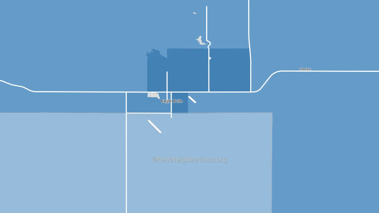 Eagle Butte, SD block-group political-lean map