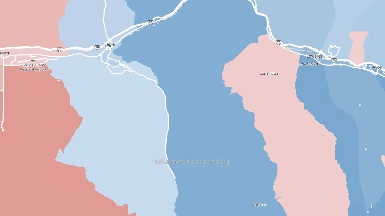 Eagle County, CO block-group political-lean map