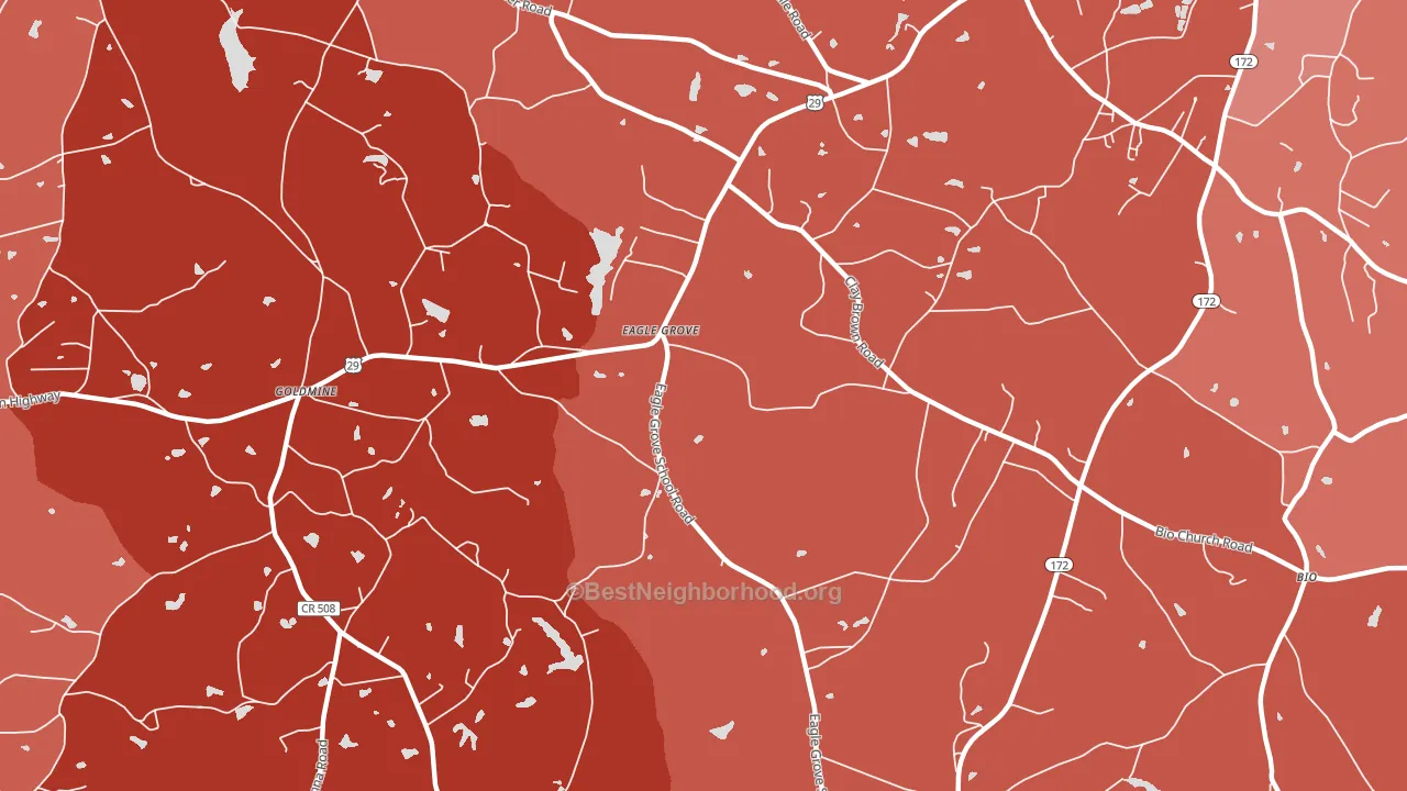 Eagle Grove, GA block-group political-lean map