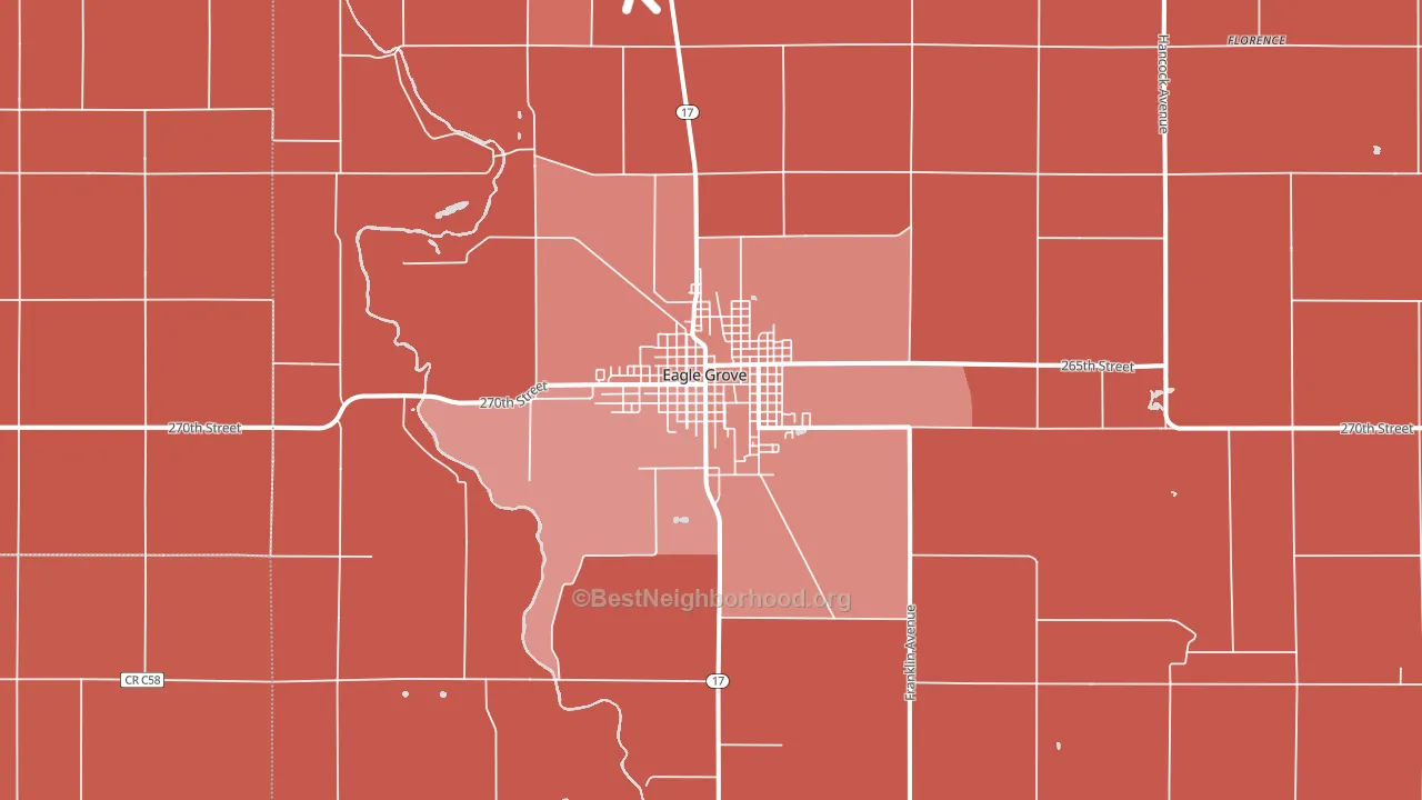 Eagle Grove, IA block-group political-lean map