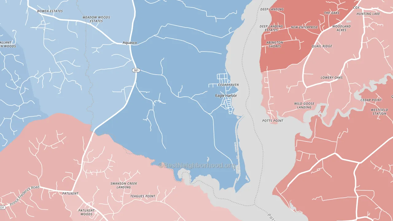 Eagle Harbor, MD block-group political-lean map