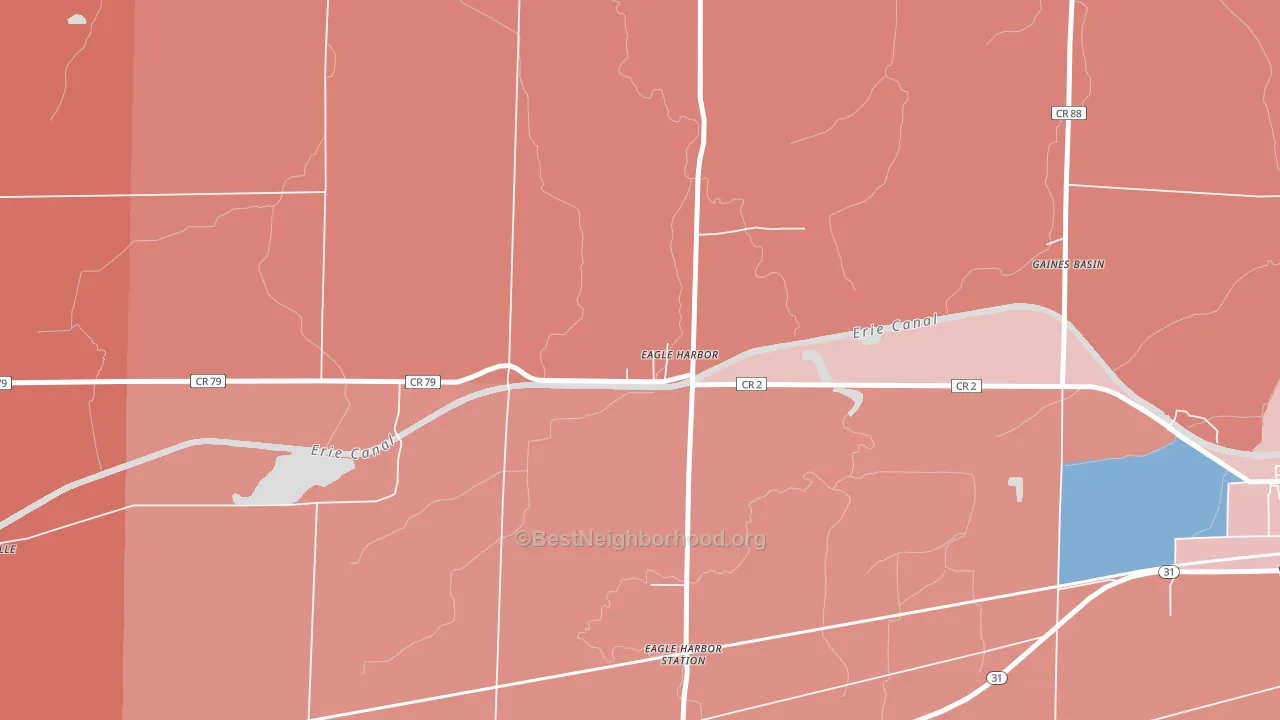 Eagle Harbor, NY block-group political-lean map