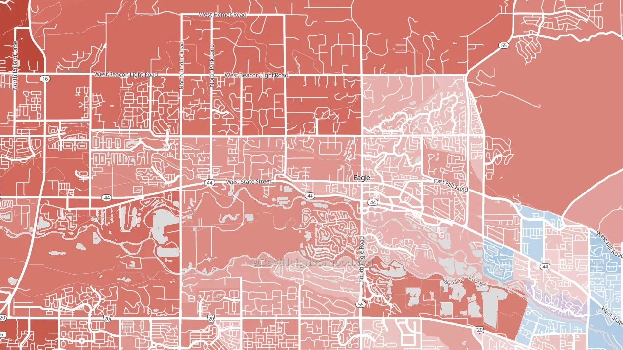 Eagle, ID block-group political-lean map