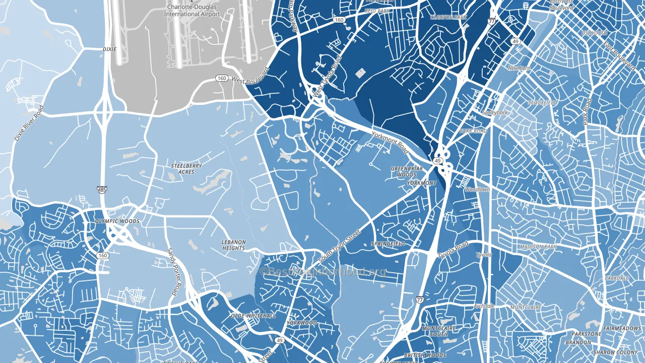 Eagle Lake, Charlotte, NC block-group political-lean map