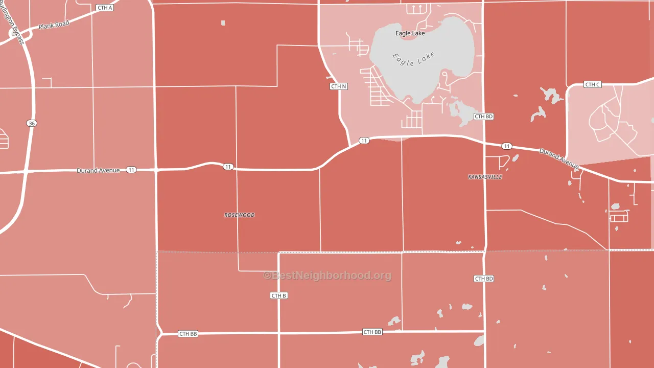 Eagle Lake Manor, WI block-group political-lean map