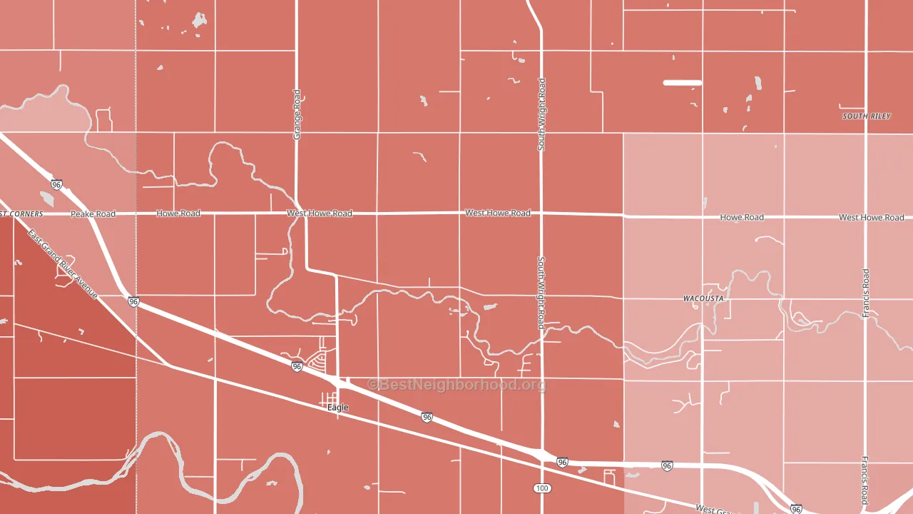 Eagle, MI block-group political-lean map