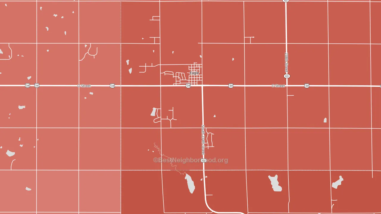 Eagle, NE block-group political-lean map