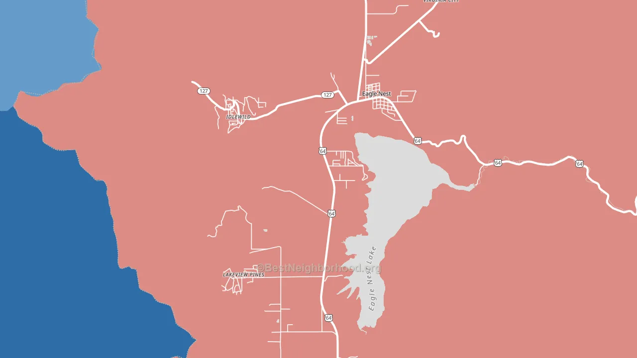 Eagle Nest, NM block-group political-lean map