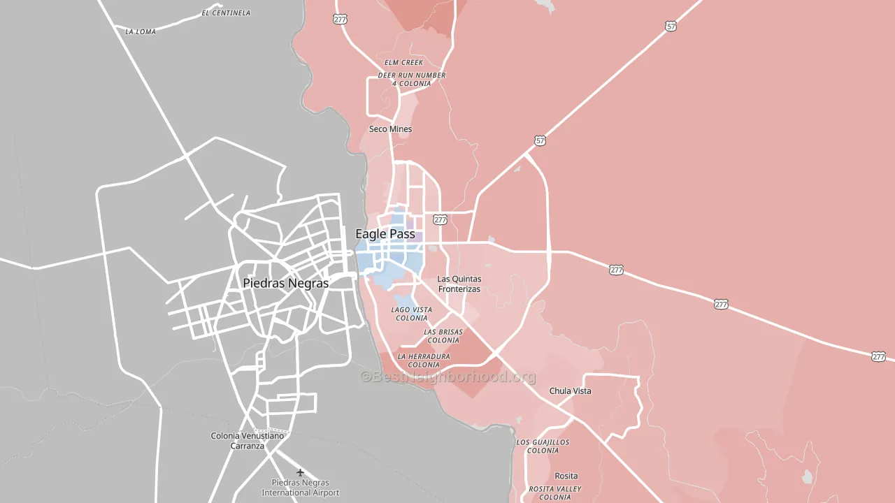 Eagle Pass, TX block-group political-lean map