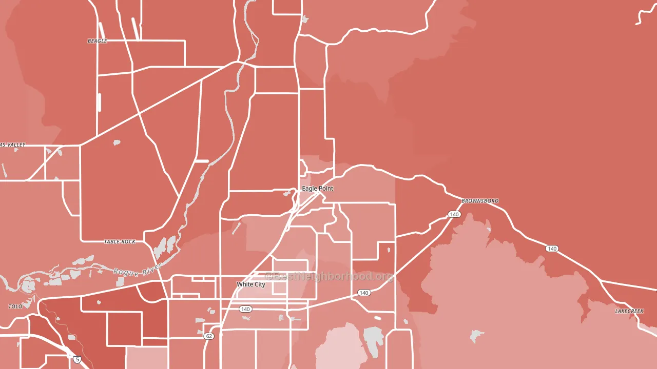 Eagle Point, OR block-group political-lean map