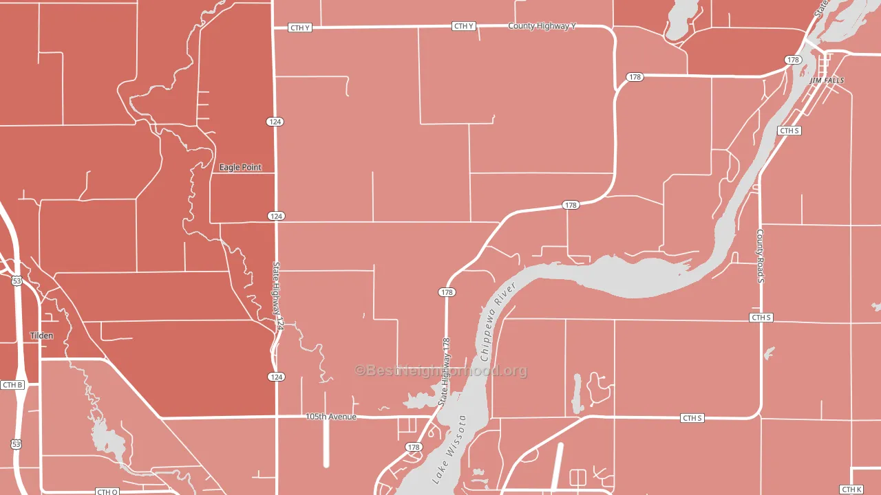 Eagle Point, WI block-group political-lean map