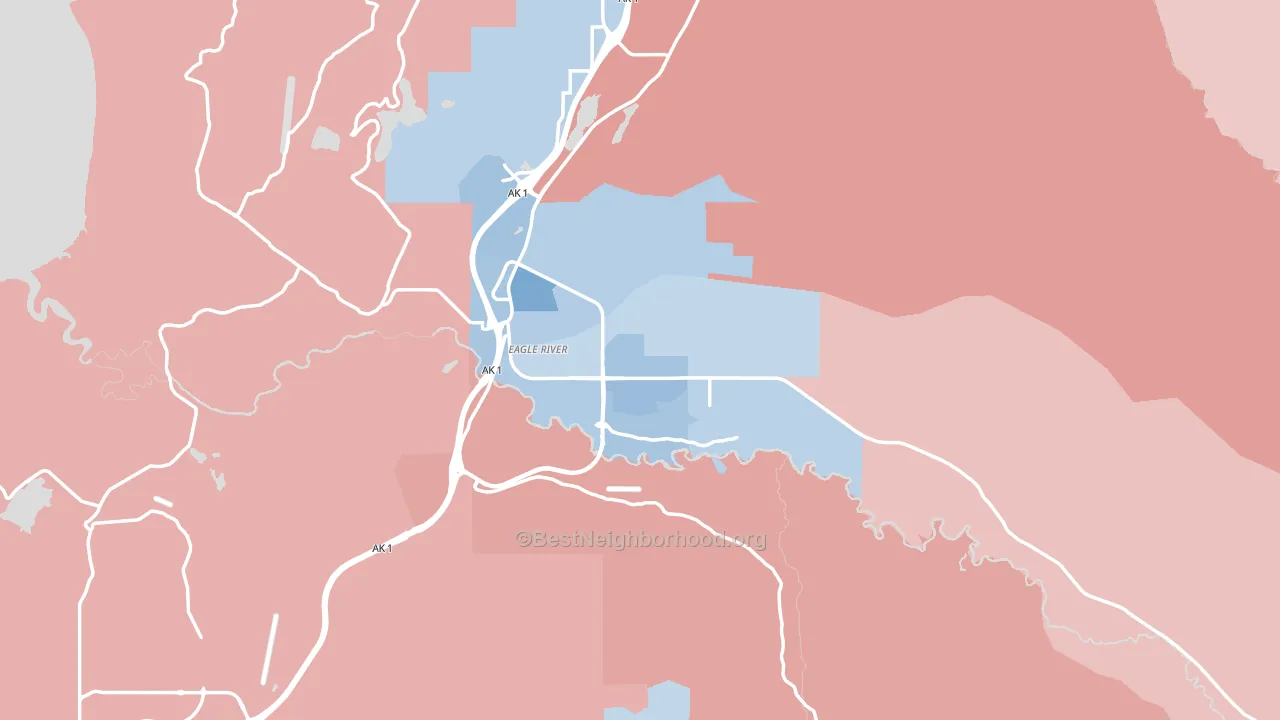 Eagle River, AK block-group political-lean map