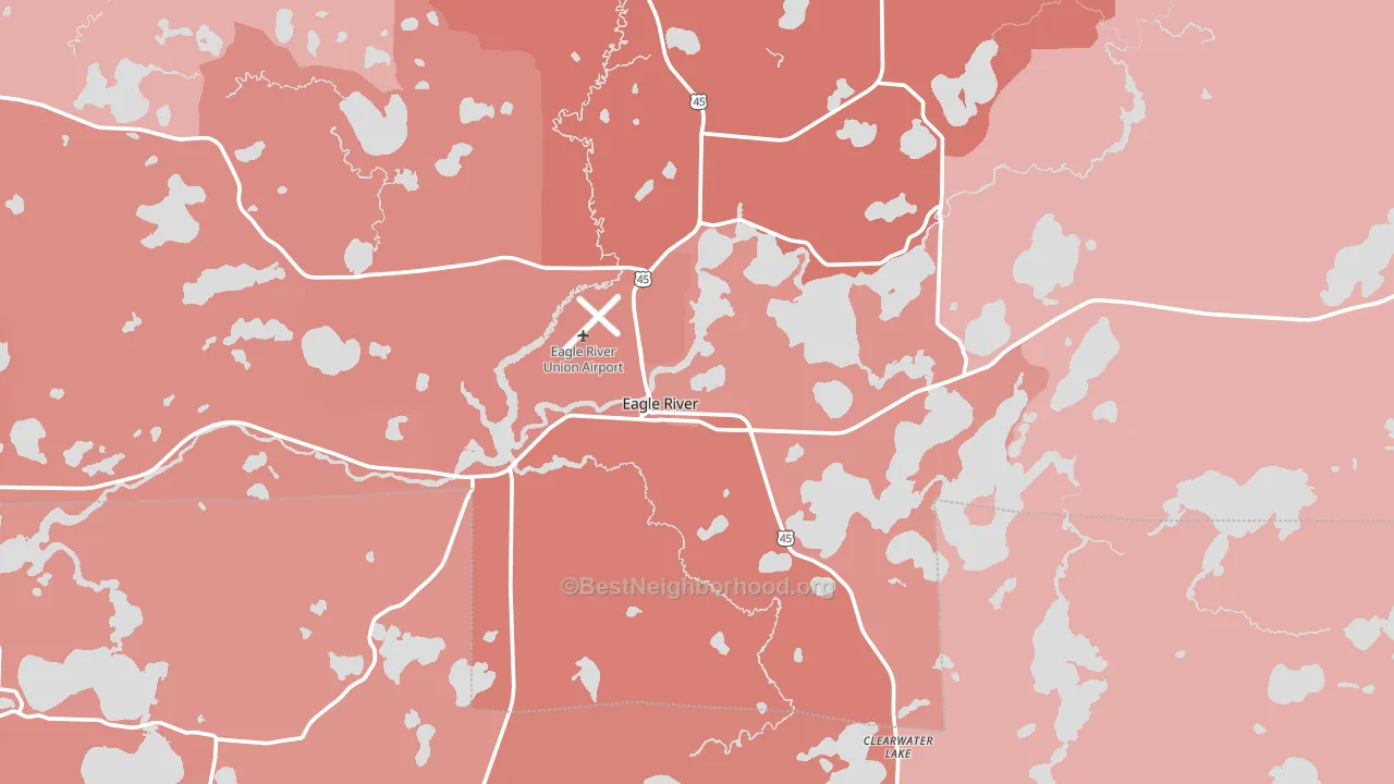 Eagle River, WI block-group political-lean map