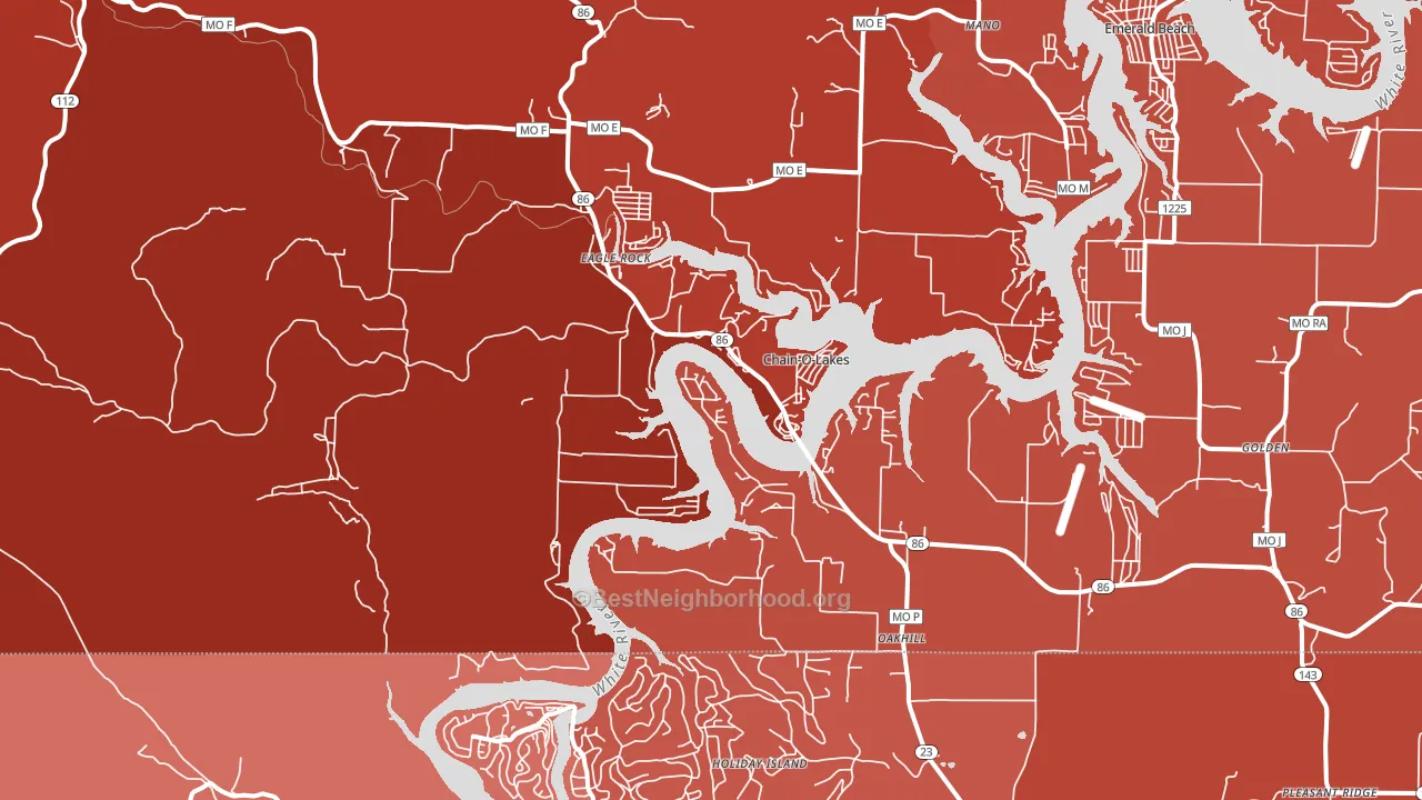 Eagle Rock, MO block-group political-lean map