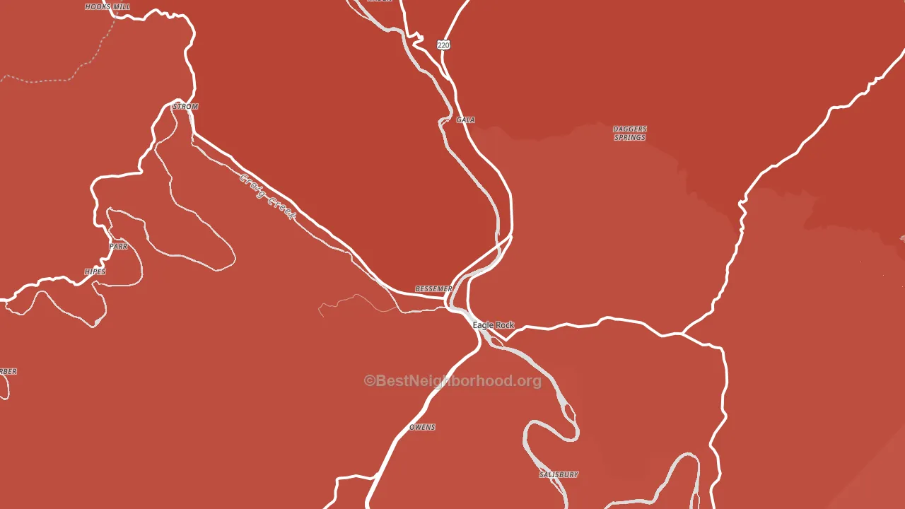 Eagle Rock, VA block-group political-lean map