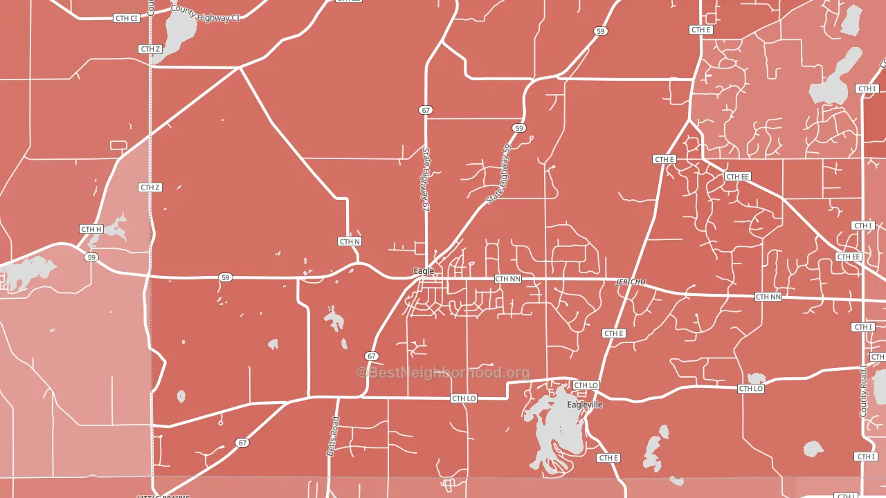 Eagle, WI block-group political-lean map