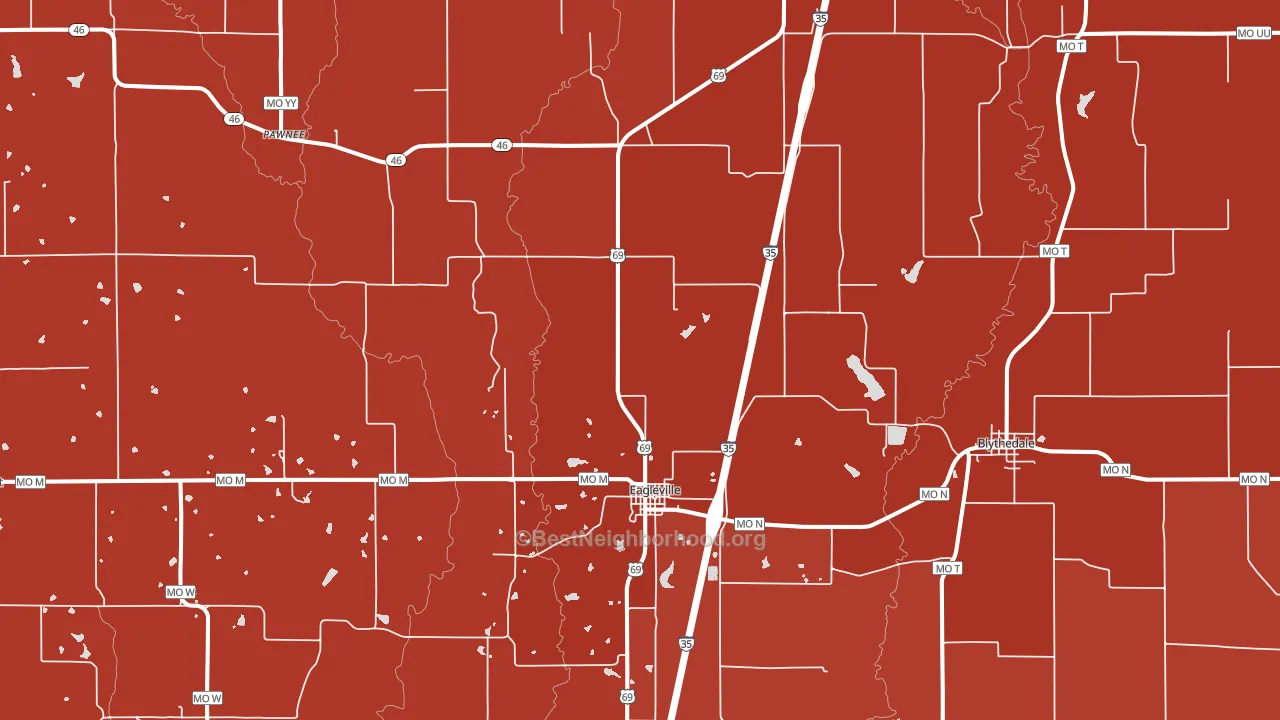 Eagleville, MO block-group political-lean map