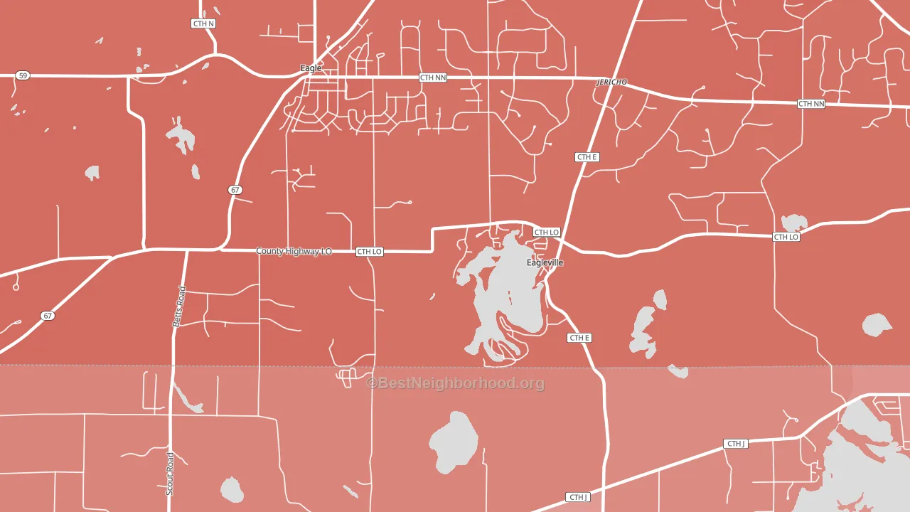 Eagleville, WI block-group political-lean map