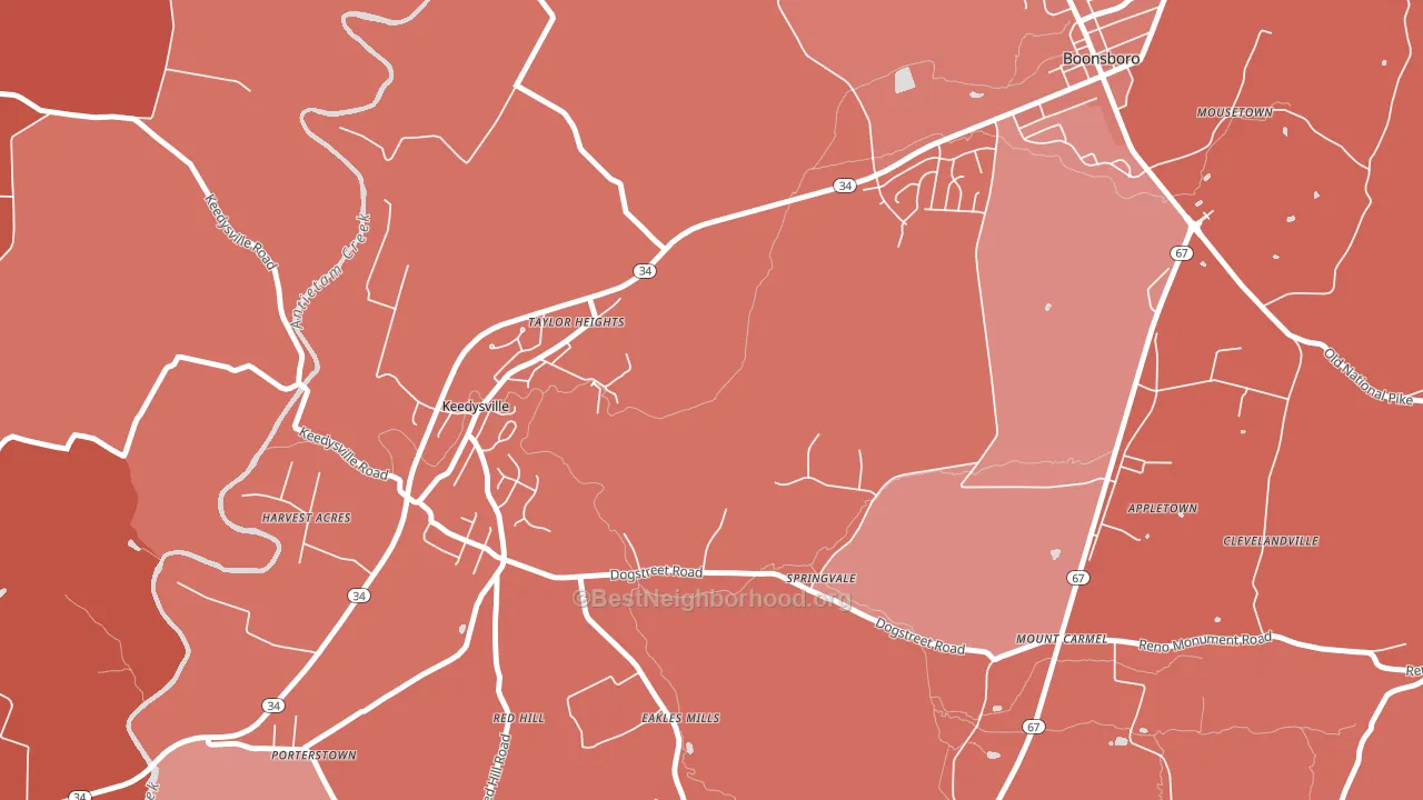 Eakles Mill, MD block-group political-lean map