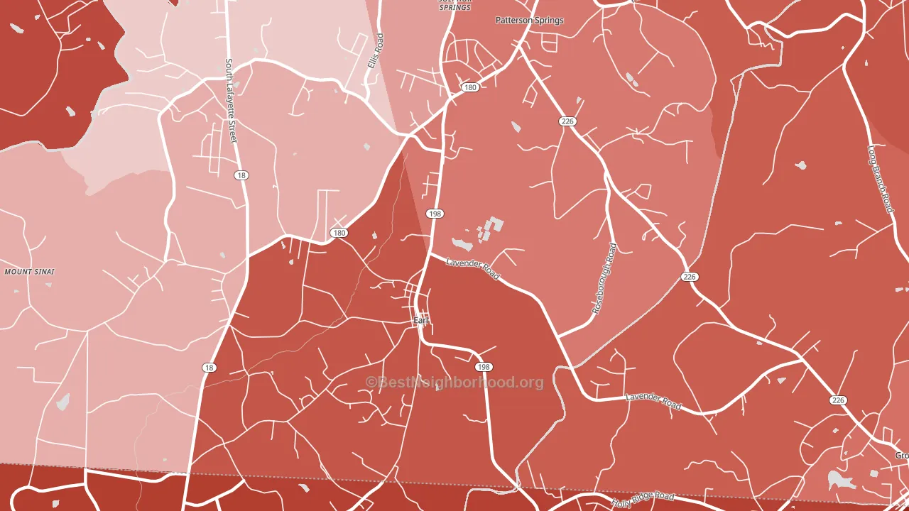 Earl, NC block-group political-lean map