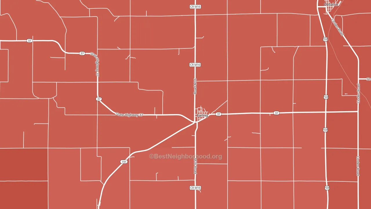 Earling, IA block-group political-lean map