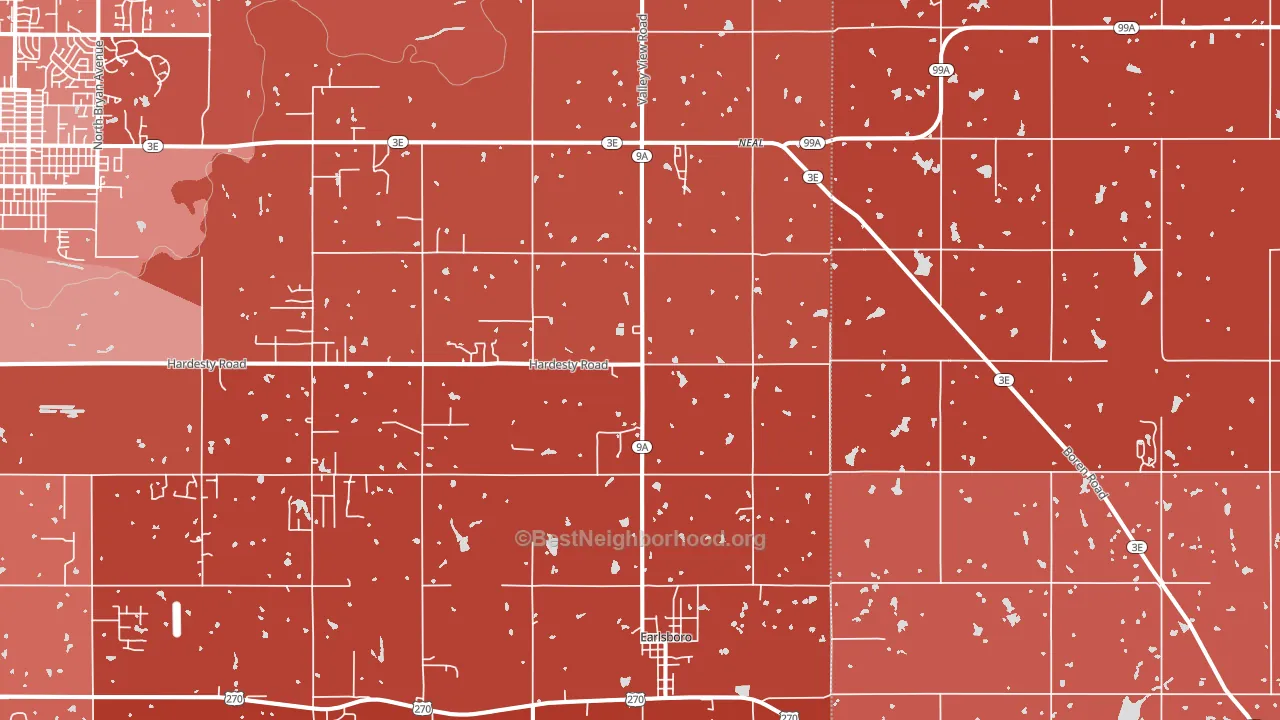 Earlsboro, OK block-group political-lean map