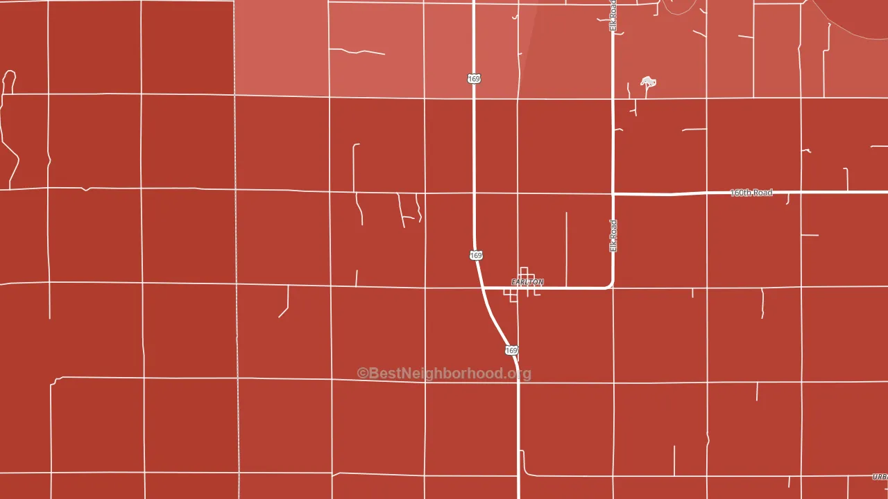 Earlton, KS block-group political-lean map