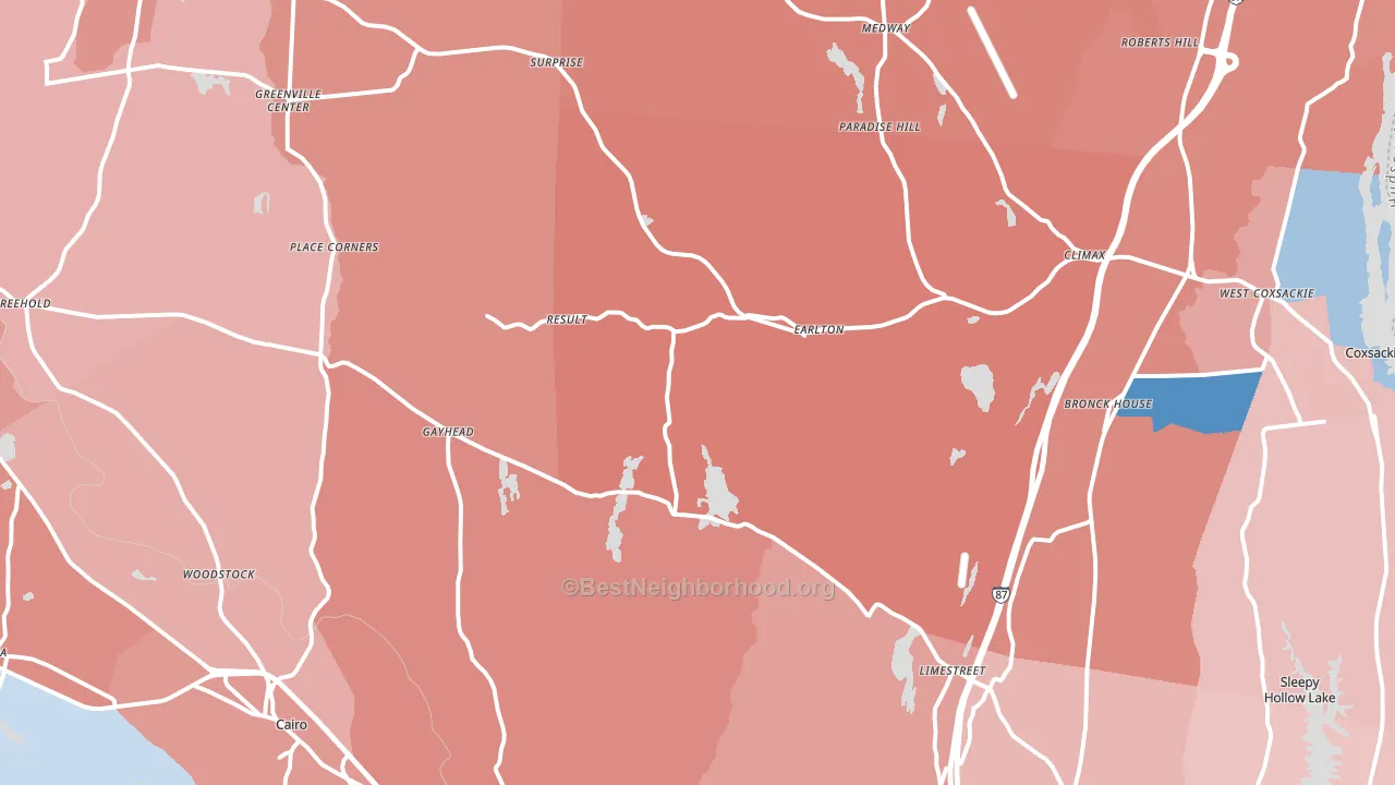 Earlton, NY block-group political-lean map