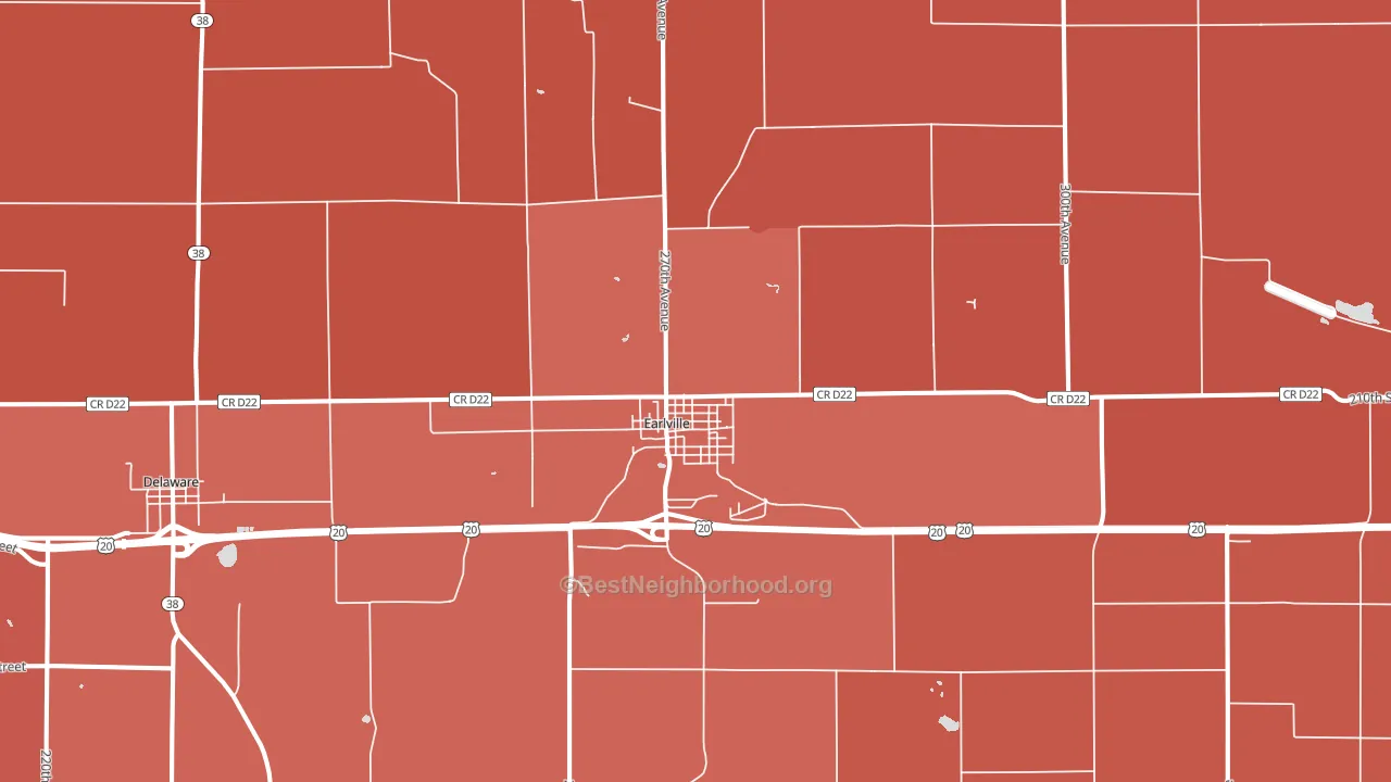 Earlville, IA block-group political-lean map